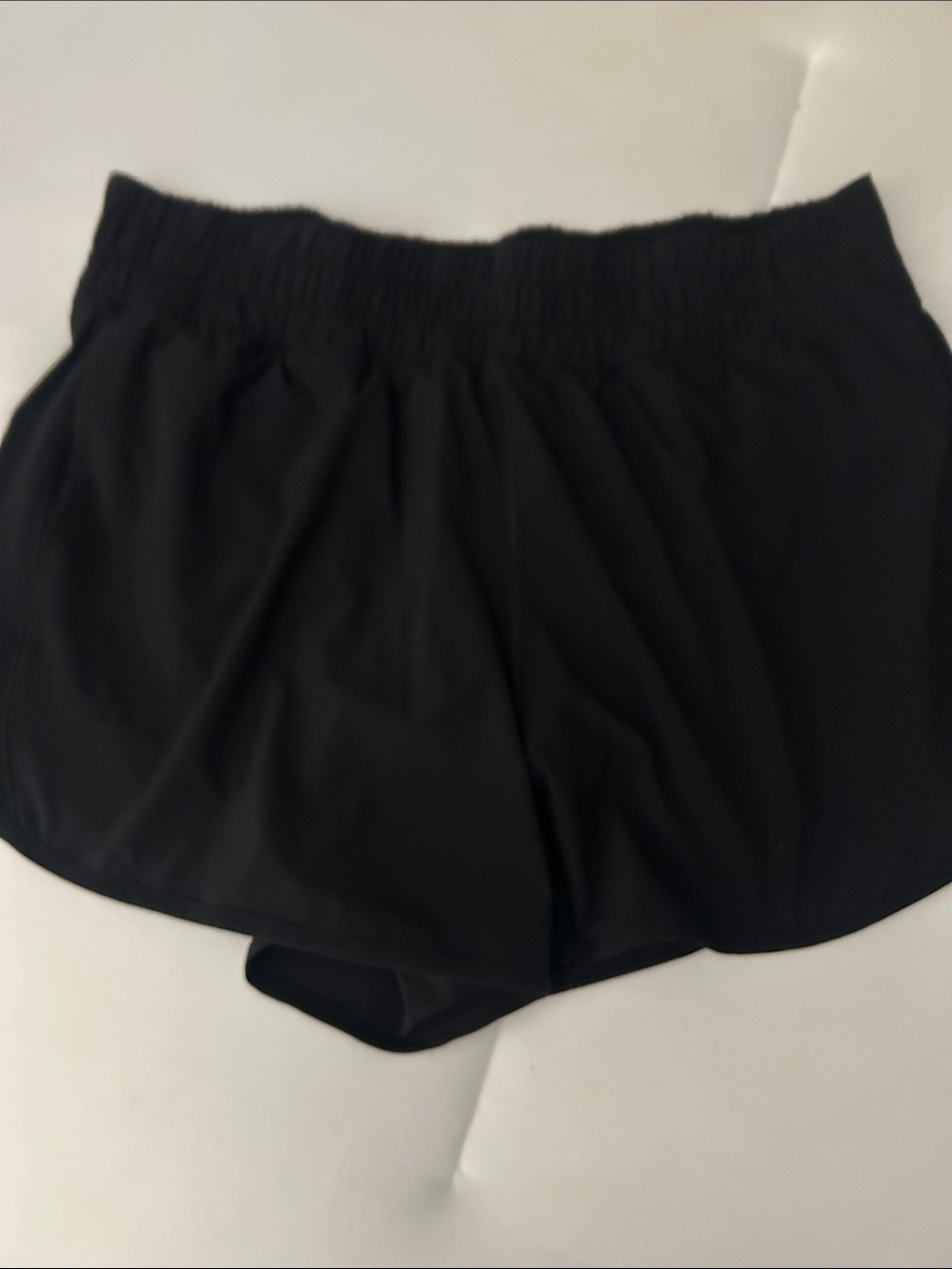 Women's Black Athletic Shorts with Elastic Waistband